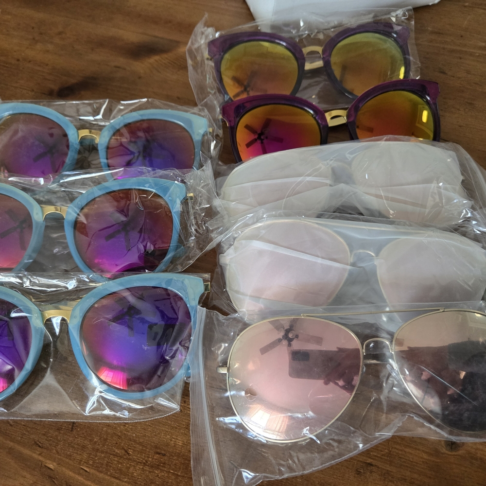 Sunglasses Collection - Blue, Purple, Gold Womens Aviators